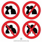 No kissing warning sign