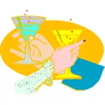 Image vectorielle de soirée cocktail toasts