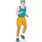Vector illustration of an older athlete