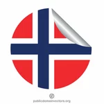 Mengupas stiker bendera Norwegia