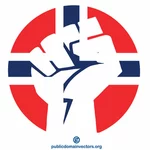 Clenched fist Norwegian flag