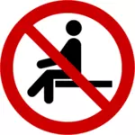 ''No sitting here'' symbol