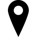 Vector image of black location pin