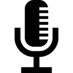 Silhouette vector image of microphone icon