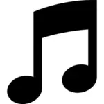 Musical note vector sign