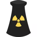 Vektorgrafik med kärnkraft växt svarta och gula ikonen