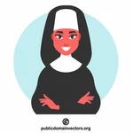 A smiling nun