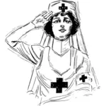 Enfermera en el arte de guerra vector clip