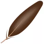 Vector drawing of brown shaded feather