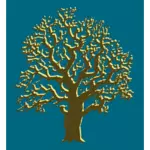 茶色の樫の木のシルエット ベクトル画像