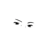 Vector drawing of sleepy lady eyes
