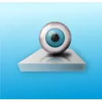 Blue eye on stand vector image