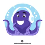 Octopus die aan muziek luistert