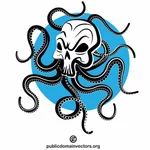 Oktopus mit Einem Schädel