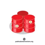 Red oil barrels vector graphics