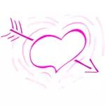 Heart and arrow vector graphics