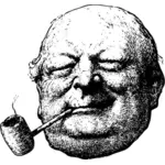 Vektor-Illustration des alten Mannes mit einem Maiskolben-Rohr