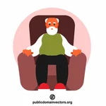 Old man sitting in chair