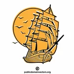 Old ship vector graphics