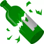 壊れた緑色のボトルのベクター画像