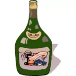 בתמונה וקטורית בקבוק יין ענבים