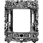 Thick ornate curly column frame vector image