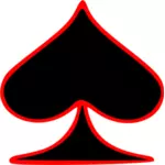 Grafica vectoriala de simbol de carte de joc conturate cazma
