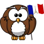 Eule mit französischer Flagge