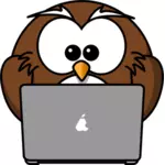 Pöllö kannettavan tietokoneen vektoripiirustin