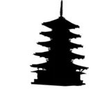 Vektor silhouette ilustrasi Pagoda