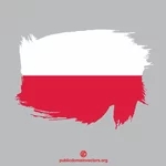 Flag of Poland paint stroke