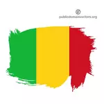Painted flag of Mali on white surface