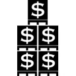 Plataforma con signos de dólar