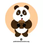 Panda drinkt koffie