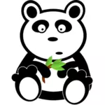 Panda with bamboo leaves vector image