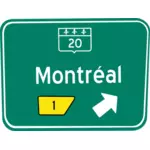 Panneau de signalisation de sortie Montréal vector illustration