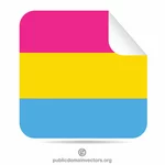 Panseksuele vlag die sticker afbladdert