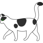 Pisică alb desen vectorial de mers pe jos