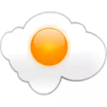 Vector graphics of breakfast egg with reflection