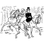 Vector illustration of a riding couple
