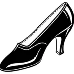 Černé dámské vysoký podpatek boty Vektor Klipart