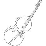Vector line drawing of double bass instrument
