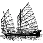 Junk boat vector image