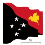 Dalgalı Papua Yeni Gine bayrağı