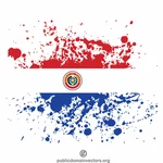 巴拉圭国旗墨水飞溅