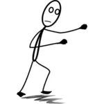 Vector image of stick man figure in fighting position