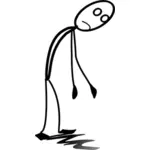 Vector image of tired stick man figure