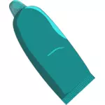 Vectorafbeeldingen van tandpasta in turquoise buis