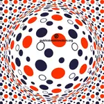 Rød og blå prikket mønster