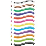 Farklı renk kümesi vektör çizim fırçaları